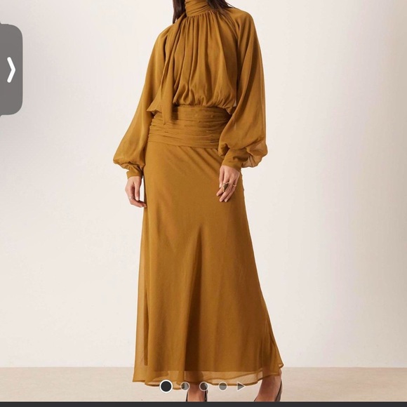 ASOS Dresses & Skirts - ASOS design high neck drape chiffon maxi dress with neck tie
